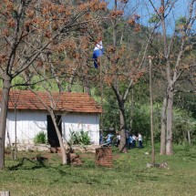 School with the flag of Paraguay